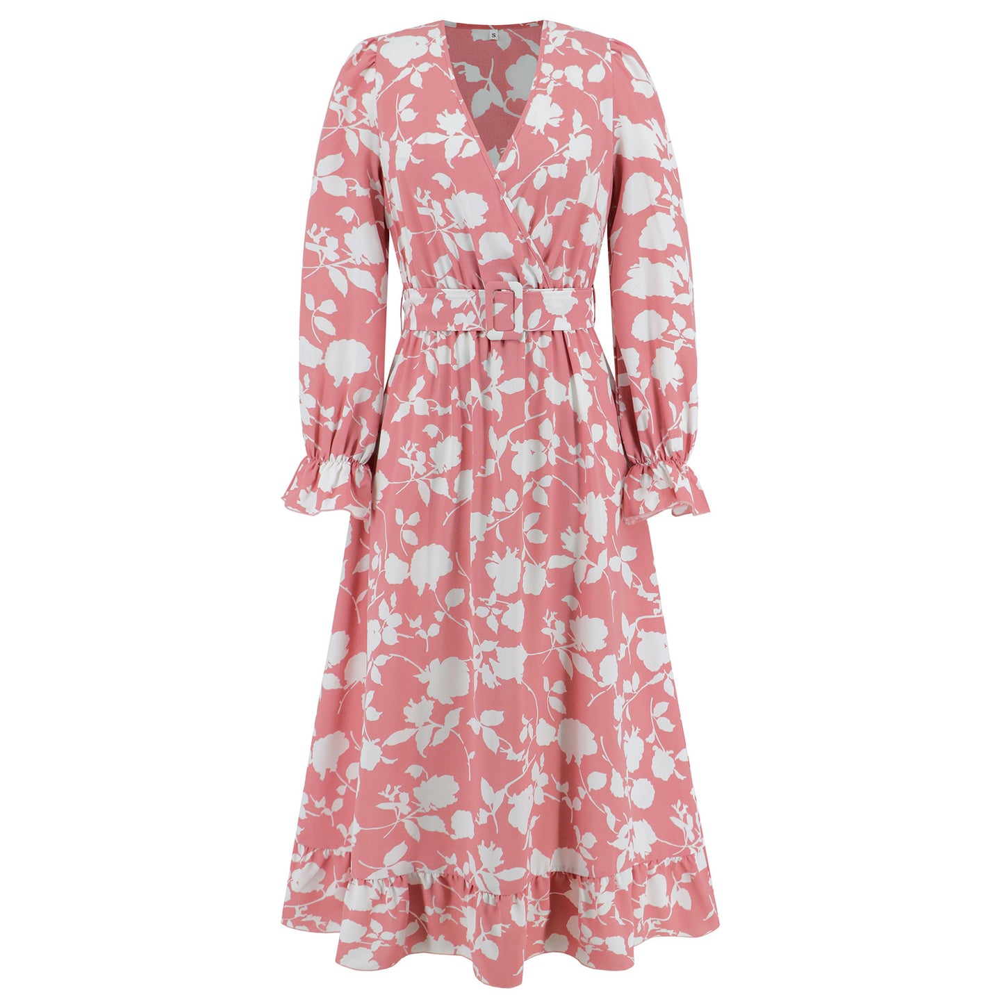 Retro V-neck Printed Dress